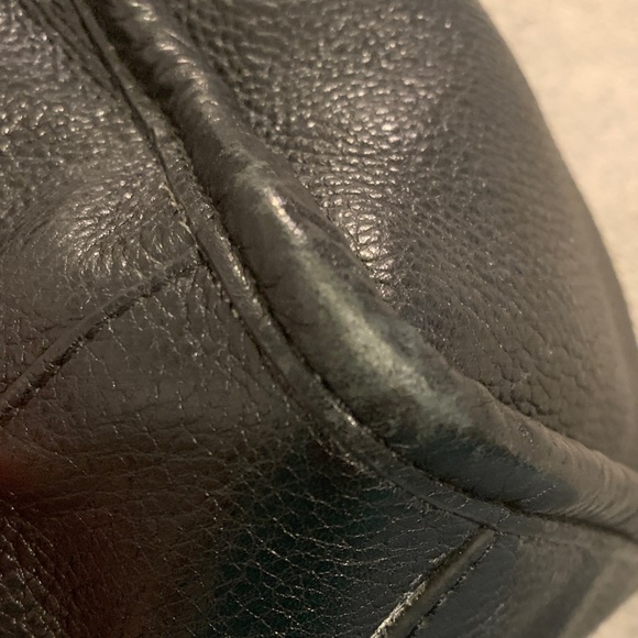 Tory Burch Black Pebbled Leather Satchel with Gold-Tone Logo Purse 👛 - Picture 14 of 17